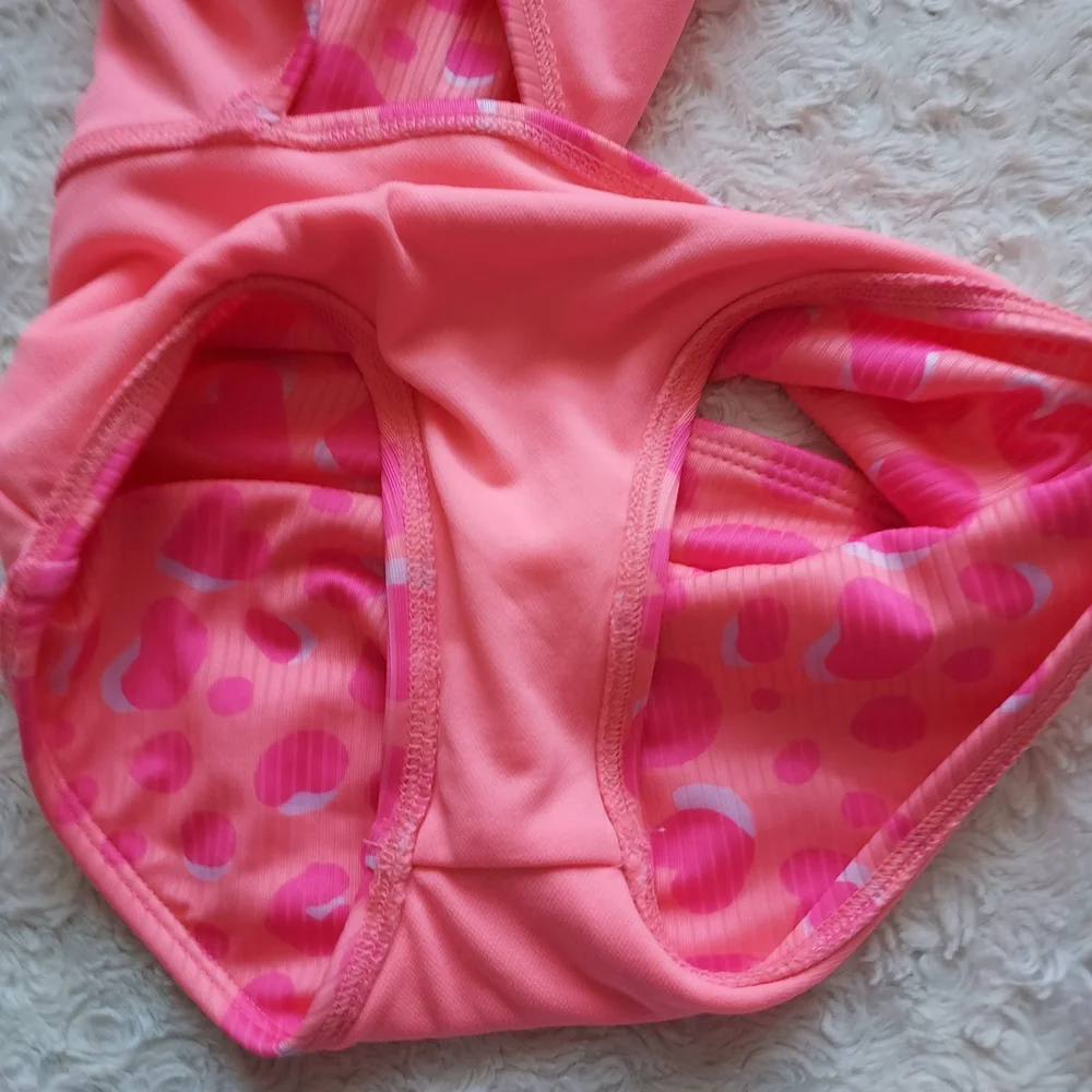 Cat & Jack Pink Heart-Print One-Piece Swimwear Pool Beach Vacation